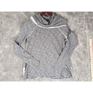 Free People Beach Gray Cowl Neck Cocoon Sweater M L Lightweight Long Sleeve